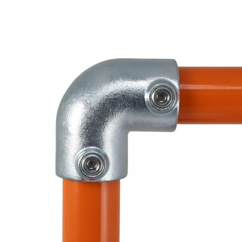 125D 90 Elbow Key Clamp Fittings for Standard 48.3mm Tube | Heavy Duty Galvanized Iron Handrail, Railing & Scaffold Tube Clamps