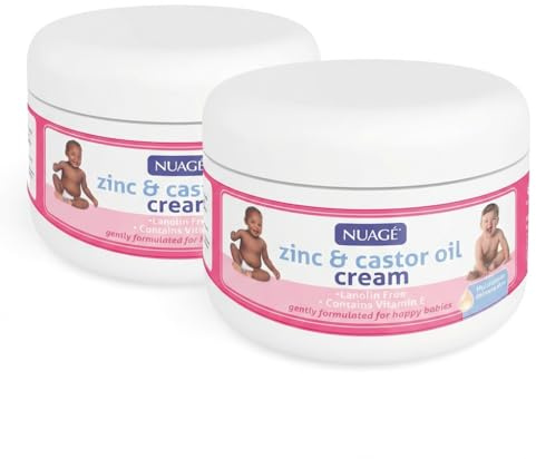 2x200ml Nuage Zinc and Castor Oil Nappy Rash Cream – Bundled by Smart Cutie
