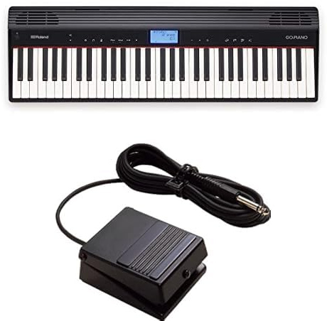 Bundle of Roland GO:PIANO | GO-61P Entry-Level Portable 61-Note Digital Piano with Wireless Smartphone Connection + Roland Dp-2 Damper Pedal Momentary Footswitch