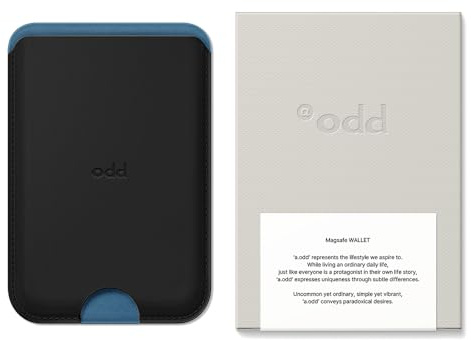 a.odd MagSafe Card Wallet, Vegan Leather Magnetic Card Holder Compatible with MagSafe Devices, NFC Supported, Holds up to 3 Cards, Colour Combinations, iPhone 17/16/15/14/13/12 (Belize Black)