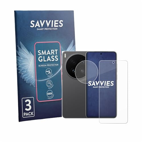 Savvies 3 Stück Panzer Schutz Glas für Vivo X300 Ultra (Display+Kamera) 9H Schutzfolie HD, Blasenfrei, Anti-Fingerabdruck, Stoßfest, Displayschutz