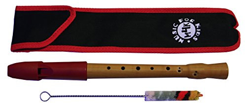 Sopranblockflöte für Anfänger aus Brinbaumholz und robustem Kunststoffkopf inkl. Tasche und Wischer (Made in Germany)