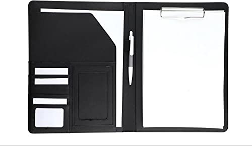 Saiway Klemmbrettmappe A4 Klemmbrett Schreibmappe Klemmbrett Mappe mit Klemmbrett(Schwarz)