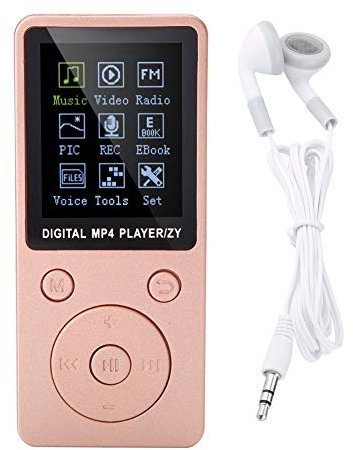 Lecteur MP3 Baladeur MP3 MP4 Portable Lecteur de Musique Vidéo E-Book Radio Support Carte mémoire de 32 Go(Rose)