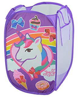 Nickelodeon Jojo Siwa Rainbow and Bows Pop Up Hamper with Durable Carry Handles, 21H x 13.5W X 13.5L