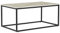 Trendy Couchtisch beige Marmor-Optik Schwarze Beine Delano