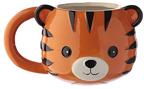 Puckator Mug en Céramique Animal Jungle & Zoo Adoramals - Tête de Tigre