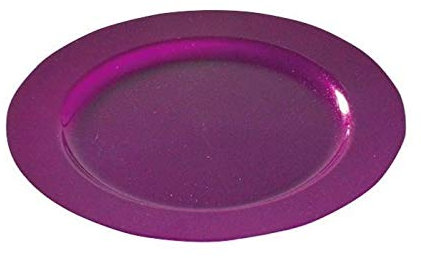 ADISERVE 12 Assiettes rondes 24 cm pourpre pailletée réutilisables