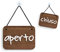 SIGNS - Scritto a mano - Cartello Aperto/Chiuso, a rilievo [OC19] Elegante cartello aperto chiuso per porta vetrina ingresso di Bar, Pub, Ristoranti o Negozi