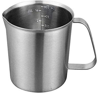 500ML Measuring Cup 304 Stainless Steel Thicken Measuring Jug Durable Kitchen Large Capacity Measuring Cup with Handle and Scale (500ML)