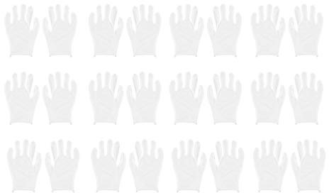 SOLUSTRE 12 Paare Untersuchungshandschuhe Neurodermitis Handschuhe Baumwollhandschuhe Uniform Handschuhe Nitrilhandschuhe Stoffhandschuhe Weiß Baumwoll-handschuhe Schutz Arbeit