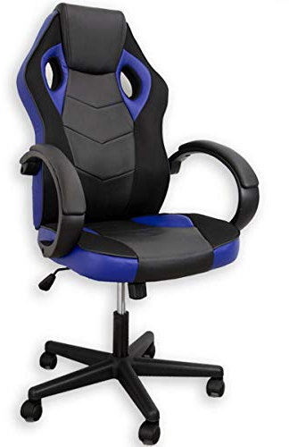 ZStyle Silla de gaming para oficina, videojuegos, reclinable, acolchada, ergonómica, escritorio, ordenador playstation RTX GTX (RTX, azul)