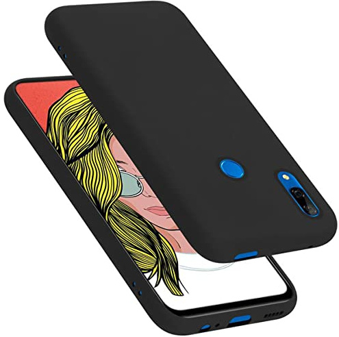 Cadorabo Hülle kompatibel mit Huawei P SMART Z / Y9 Prime 2019 / Enjoy 10 Plus Hülle Silikon Handyhülle für P SMART Z / Y9 Prime 2019 Case aus flüssigem Silikon- Schutzhülle - Liquid SCHWARZ