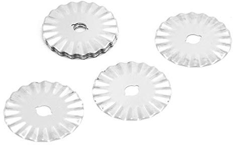 Regun Cuchillas giratorias, 10 Piezas de Hoja de Onda Redonda pequeña de 45 mm, Hoja Redonda de Mariposa, para Cortar Telas, Papel, Cuero, película, Fibras, alfombras