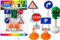 Trendario Kinder Verkehrsschilder Spielzeug, 7-teiliges Verkehrszeichen Set, Straßenschilder Spielzeug und Ampel mit Lichtfunktion