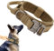 Taktisches Hundehalsband, Militär-Hundehalsband, verstellbar, Nylon, robuste Metallschnalle mit Griff, für Hundetraining (Braun, L)