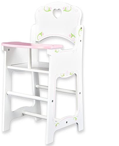 The Magic Toy Shop BiBi Wooden Baby Doll Highchair - Furniture and Accessories for Reborn Dolls - Role Play Toys