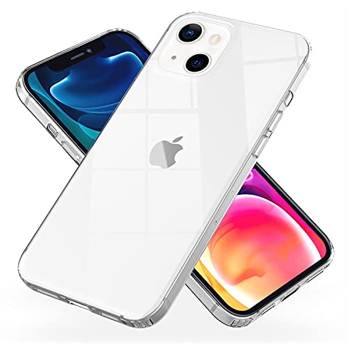 NALIA Coque pour iPhone 13 - Dos Rigide & Bord Silicone, Transparent | Coque Dure, Bord Adhérent, Compatibilité & Protection, Montrez Vos Couleurs, Coins Renforcés, IGNITE