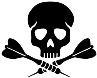 Darts Skull Aufkleber Schädel 180 Ally Pally Spickern Totenkopf 9-Darter 15x12cm in 21 Farben