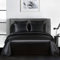 Michorinee Housse de Couette Satin 240 x 260 Noir avec 2 Taies d'oreiller 65x65 cm Parure de Lit Adulte 2 Personnes Linge de Lit Satin de Soie Brillante avec Fermeture Éclair