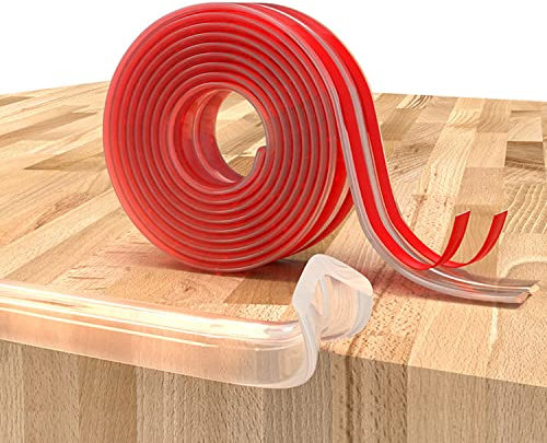 YISKY Transparent Kantenschutz Klebestreifen, Silikon Selbstklebend für Kinder Sicherheit, Tisch- und Möbel-Eckenschutz (2M)