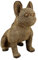 Casablanca Deko Figur Skulptur - Große französische Bulldoggen - aus Weidenholz - Höhe 33 cm - für Sammlung oder Dekoration