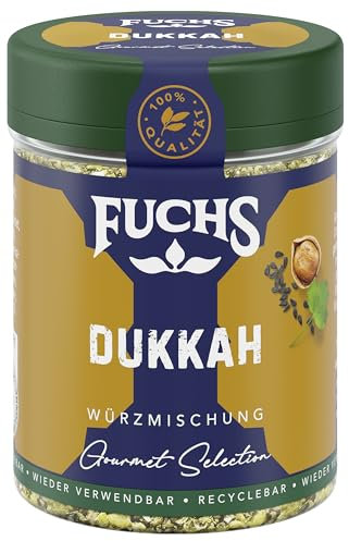 Fuchs Gewürze Gourmet Selection Naher Osten-Afrika – Dukkah Gewürzmischung, nachfüllbarer Gewürz Mix, zum Verfeinern von Fisch und Lamm, vegan, 50 g