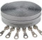 MebuZip 9 m silberfarben endlos Reißverschluss Meterware Reißverschluss Nylon 6mm-Spirale + 25 Nonlock-Zipper für Taschen Deko DIY Basteln Nähen (Silberfarben Silberfarben)