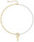 TINGN Halskette Damen Gold Perlen Kette, 14K Vergoldet Büroklammer Gliederkette Halskette Choker Kette Halskette Perle Ketten Anhänger Initialen Halskette Damen Schmuck Geschenke Verstellbar (T)