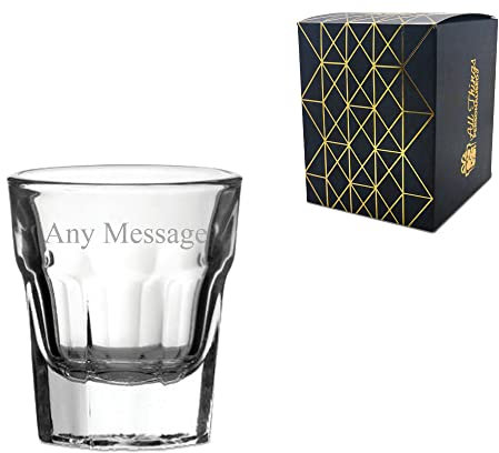 Vaso de chupito Casablanca grabado personalizado de 1.2 onzas, cualquier mensaje para cualquier ocasión, como cumpleaños, bodas, Navidad, Pascua, graduación, grabado en el Reino Unido
