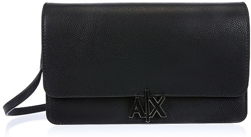 Armani Exchange Women's Avril, sustainable, logo closure Bag, NERO-BLACK
