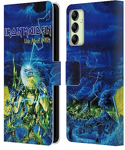 Head Case Designs Offizielle Iron Maiden Live After Death Tour Leder-Wallet-Hülle Kompatibel mit Samsung Galaxy A14 5G