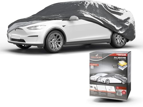 Walser Abdeckplane Auto All Weather Basic, Abdeckplane wasserdicht, 100% wetterfeste Auto Abdeckplane, Autoabdeckung Outdoor, Auto Abdeckplane wasserdicht, Autoplane Vollgarage Kombi Größe XL grau