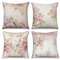 ASDCXZ Kissenbezug Retro Blumen 45x45 cm 4er Set, Retro Rose Blume Blätter Sofa Kissen Dekokissen Kissenbezüge Kissenhülle Waschbar Polyester Flachs Textil Outdoor Polster Kopfkissenbezug Kissen Bezug
