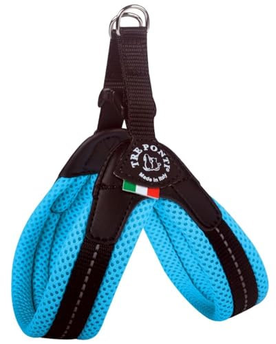 Tre Ponti Geschirr Easy Fit Soft Mesh mit Click Verschluss, Farbe:hellblau, Größe:Gr 4. / 49-52 cm/bis 14kg