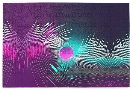 Personalized Wooden Jigsaw Puzzle - Create Custom Picture Puzzle for Family Fun and Home Decor Music Sound Wave