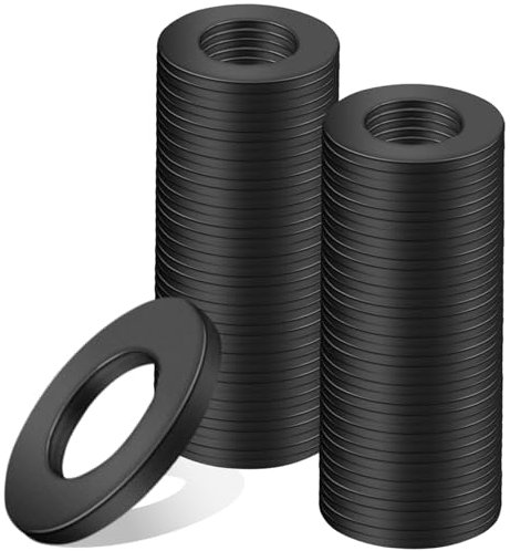 Nenull Unterlegscheiben M8 x 16mm Flache Unterlegscheiben Schwarz 80 Stk Karosseriescheiben Distanzscheiben Kohlenstoffstahl Dichtung Beilagscheiben für Reparaturen zu Hause Schrauben Gewindestange