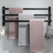 50 cm Towel Rail No Drilling Required, space aluminium,Towel Rail Black, Towel Rail Bathroom, Towel Rail Wall Bathroom Accessory Set, Easy Installation