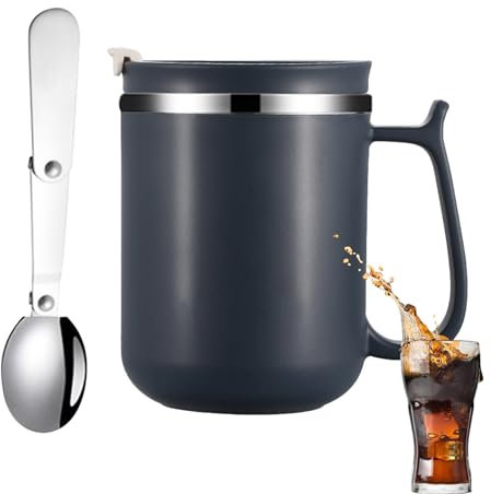 Bexdug Tazza da caffè Termica con Manico | Tazza da caffè Termica in Acciaio Inossidabile da 500 ml,Tazza da caffè per Bevande Calde, Tazza da caffè da Viaggio per Donna Uomo, Uso Interno ed Esterno