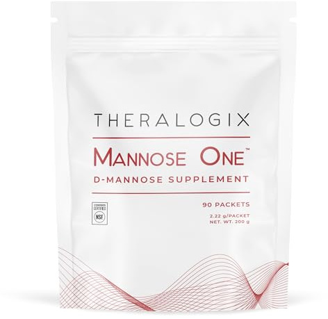Theralogix Mannose One D-Mannose Powder - 90-Day Supply - Supports Urinary Tract Health with 2,000 mg D-Mannose* - NSF Certified - 90 Packets