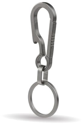 Titanium Carabiner Keychain Clip Multifunctional Carabiner Keychain Heavy Duty Belt Key Holder with Bottle Opener Titanium Quick Release Keyring for Camping Hiking