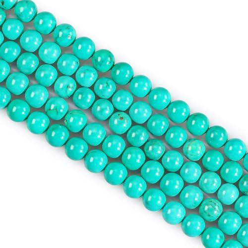 Ouubuuy 60pcs Green Turquoise 6mm Round Crystal Beads for Jewelry Making