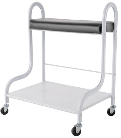 Kosmetikerwagen,Salon Trolley Fußstütze mit Rädern für Fußmassagen,Fußbad Trolley,Kosmetiker-Wagen für Beauty Salon,tragbarer Kosmetiker-Wagen(Schwarz-Weiß)