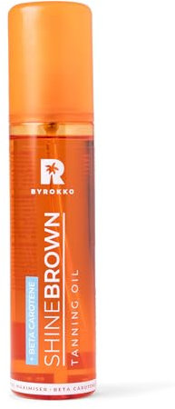 BYROKKO Shine Brown Beta-Carotin Bräunungsöl (150 ml), Sonnenbank Bräunungsbeschleuniger-Öl für Sonnenbänke & Outdoor-Sonne, das ultimative Bräunungsmaximierer-Öl für eine makellose Bräune und strahle