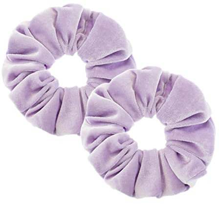 2 Stück große Frauen Haargummis Samt Haar Scrunchies Gummibänder Bunte Elastischer Haarbänder für Mädchen Damen Haarschmuck (hellviolett)