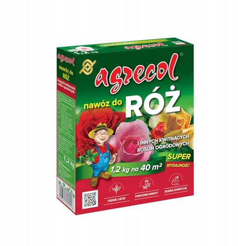 Agrecol Granulierter Mineraldünger für Rosen 1,2 kg Granulierter Rosendünger - 50 g/m², Fördert Blütenhaltbarkeit und Frostresistenz