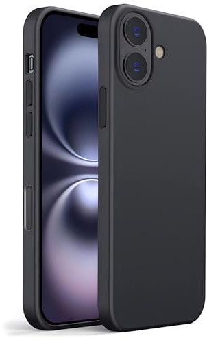 Totill Case for iphone 16 black, Soft TPU Thin Phone cover Soft Silicone Shockproof Slim Fit Protective Coque iphone 16 black Funda Hülle - Black