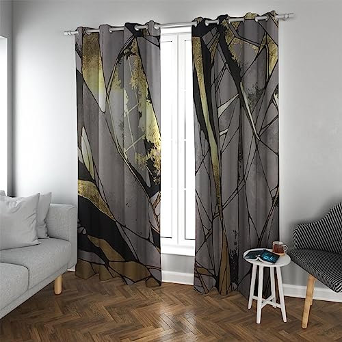 Tende per finestre oscuranti con texture in marmo astratto, 2 pannelli, extra larghe, per camera da letto e soggiorno, 106,7 x 228,6 cm