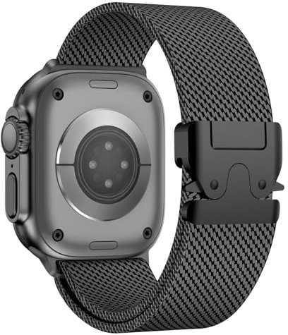 Milanese Strap Compatible with Apple Watch Strap 49 mm 46 mm 45 mm 44 mm 42 mm (Series 1 2 3), Stainless Steel Metal Strap for iWatch Ultra 2/Ultra Series 10/9/8/7/6/5/4/3/2/1/SE