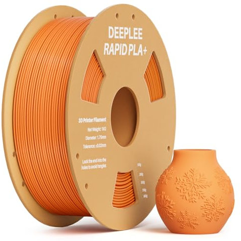 DEEPLEE Rapid PLA Plus Filament 1.75mm, High Speed 3D Drucker Filament up to 600mm/s, PLA+ Filament Maßgenauigkeit +/- 0.02 mm für die meisten FDM 3D Drucker, Orange 1KG
